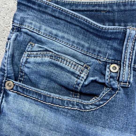 BKE Jake Straight Jeans Mens 32x34 Blue Medium Wash Stretch Denim Distressed - Picture 3 of 16